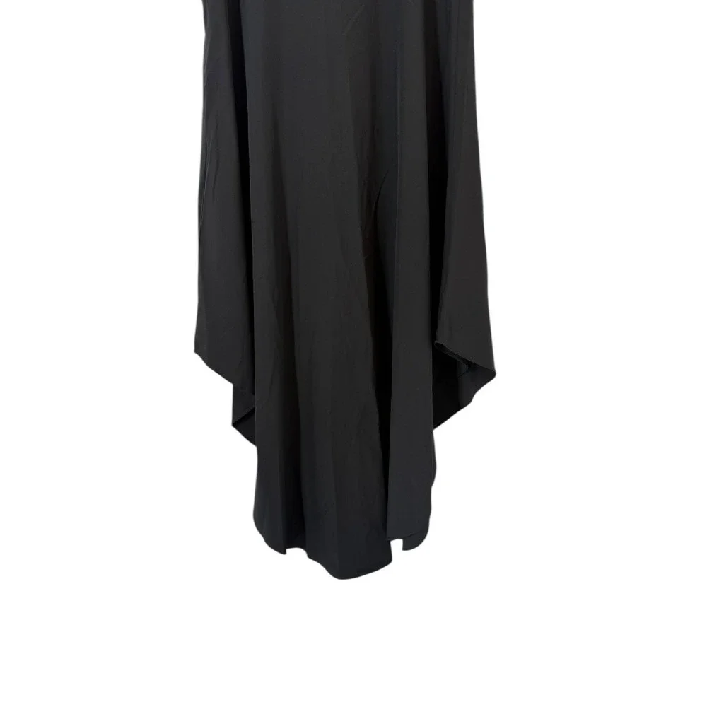 Halara NWT Black High Waisted Asymmetric Hem Draped‎ Midi Skirt Size Small